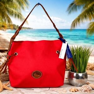 Dooney & Bourke Vibrant Red Shoulder‎ Bag Nylon Summer Purse